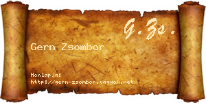 Gern Zsombor névjegykártya